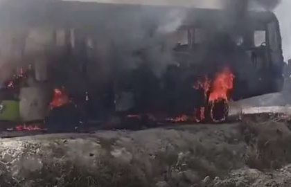 Ghazipur News: Six people including a woman and a girl were burnt alive, the bus was going to Mahahar Dham with a wedding procession from Khiriha Khaja of Mau