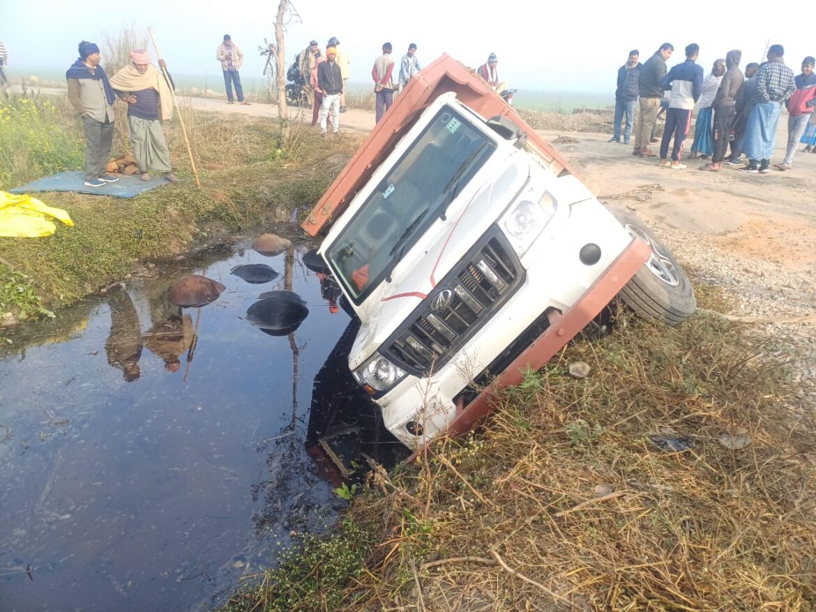 Ghazipur News: Pickup of cattle smugglers overturned, seven animals died