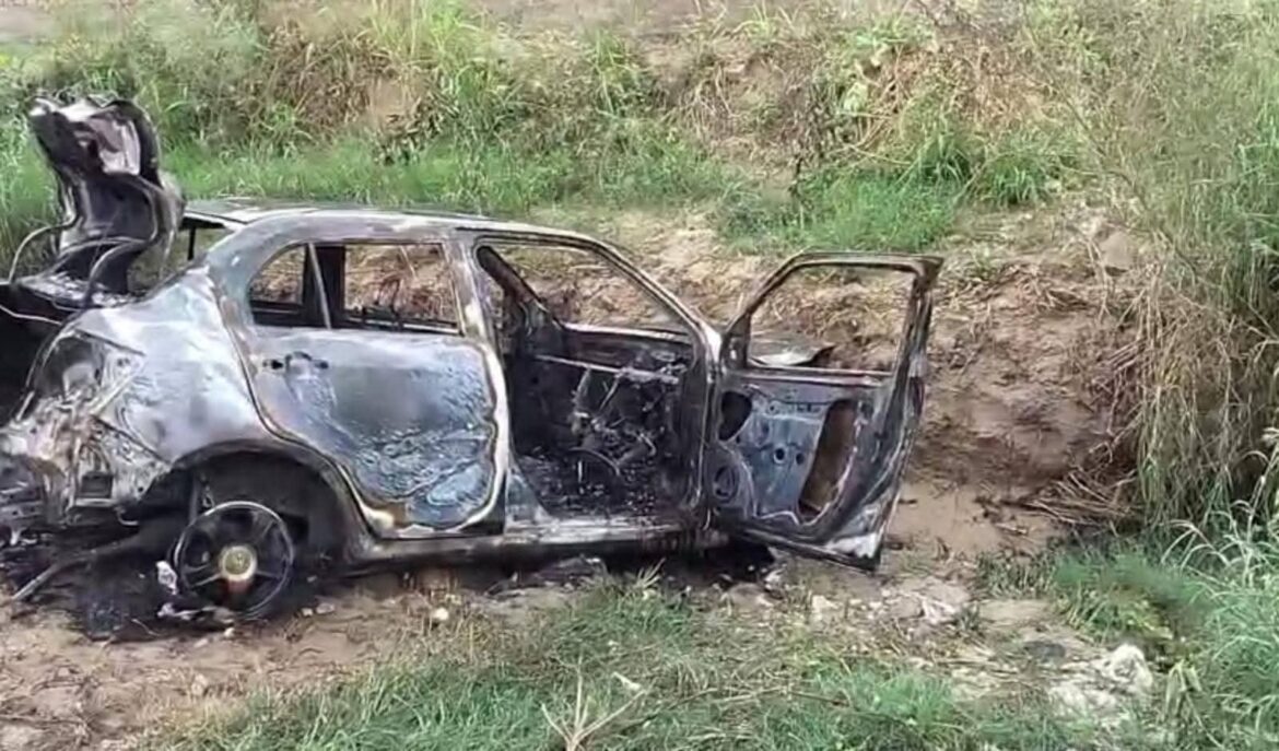 Fire broke out in moving CNG car, driver burnt alive