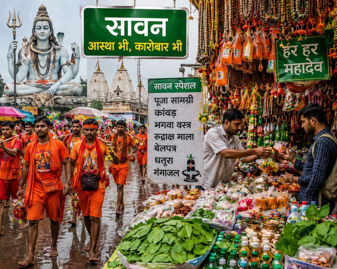 During Sawan, business peaks alongside faith; temples and markets bustle with activity.